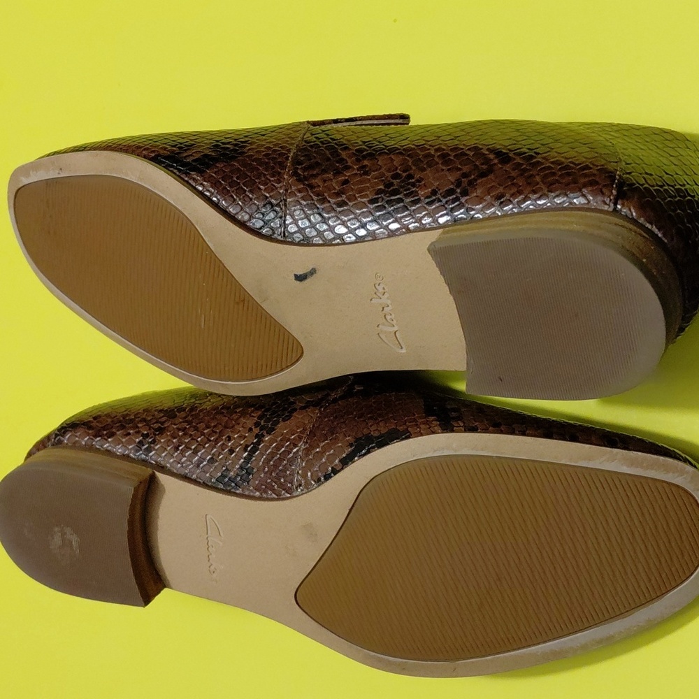 CLARK'S Pure Viola Women's Leather Snake Print Loafers - 9.5M - Picture 10 of 10